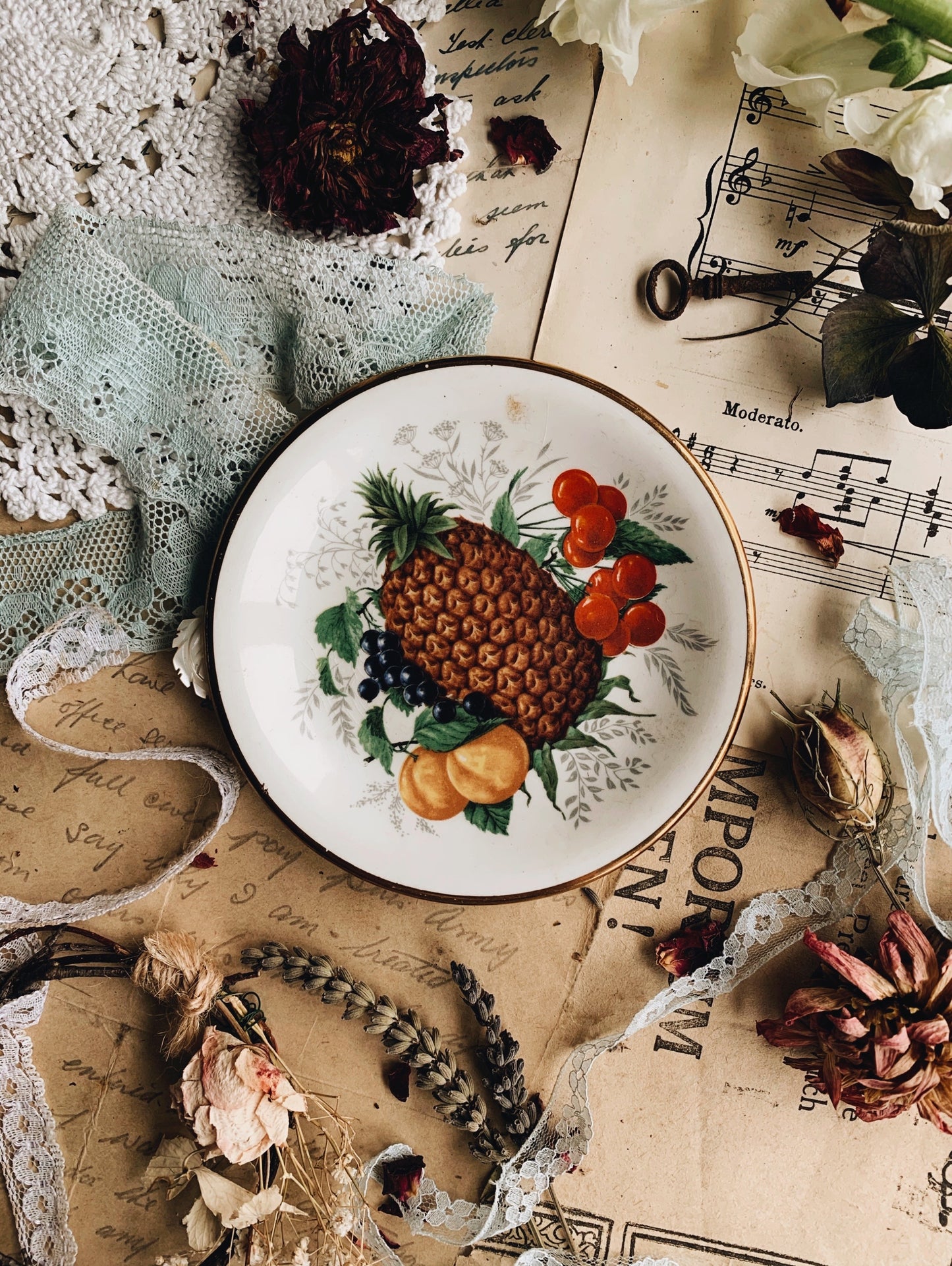 Vintage Fruits & Floral Wall Plates (sold separately)