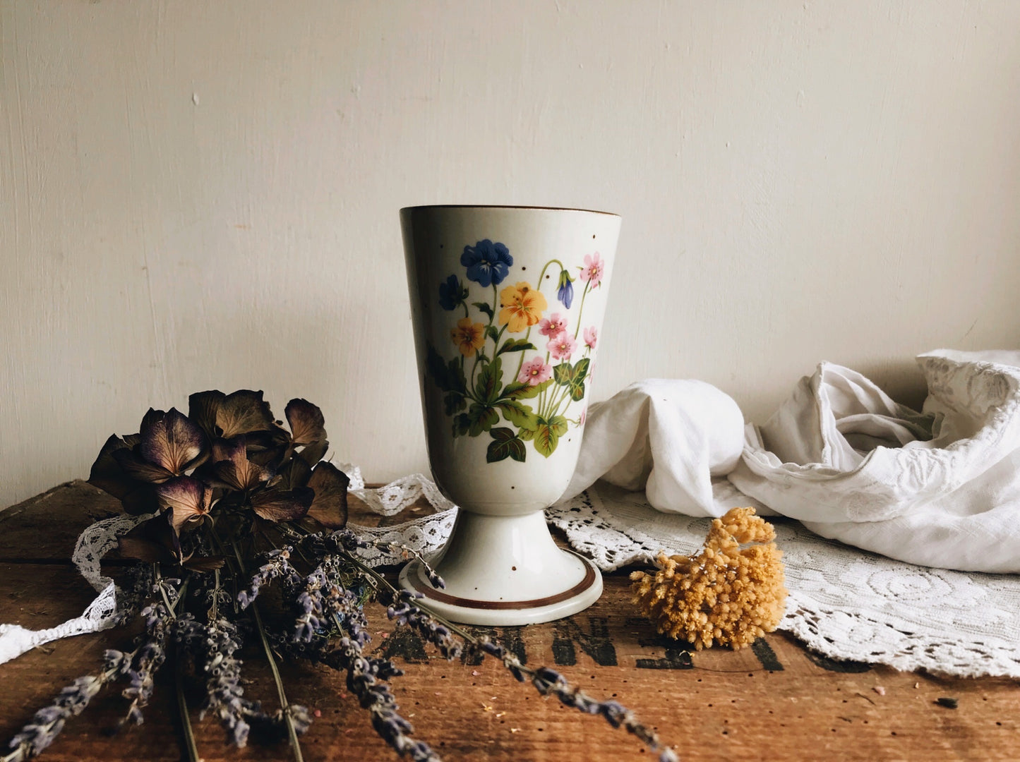 Vintage Floral Speckle Ceramic Tea Goblets (sold separately)