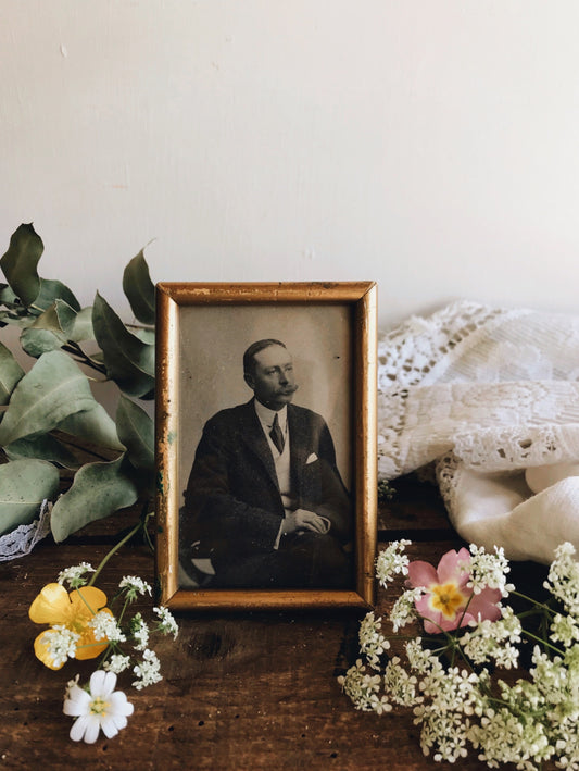 Late 19th Century Vintage Frame and Photograph ~ gentleman - Stone & Sage 