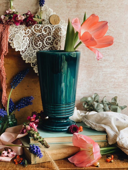 Vintage Prinknash Turquoise Vase