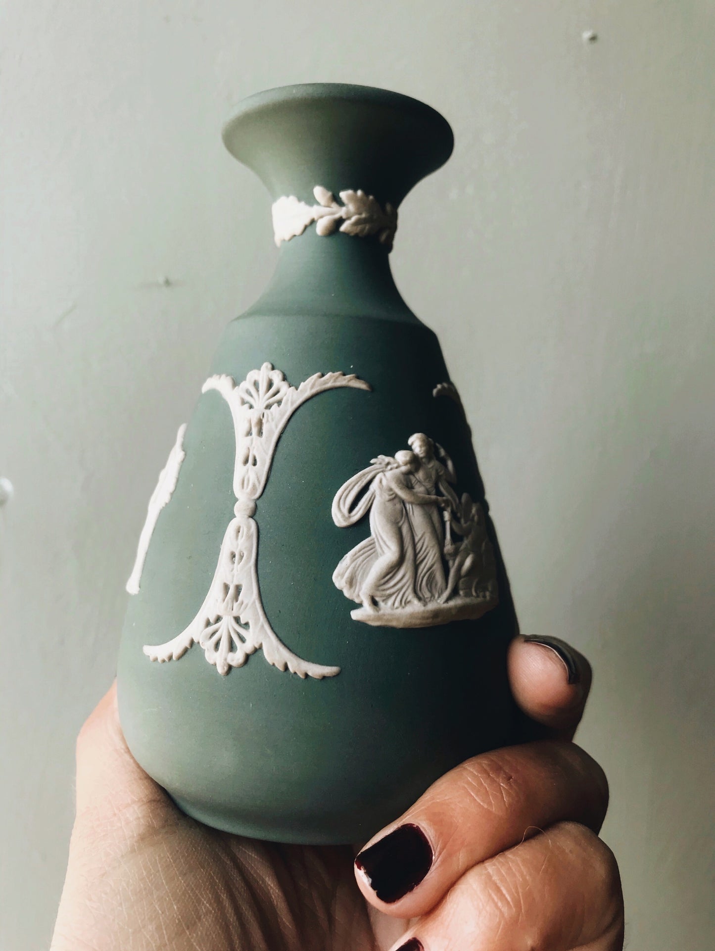Vintage Green Wedgwood Vase