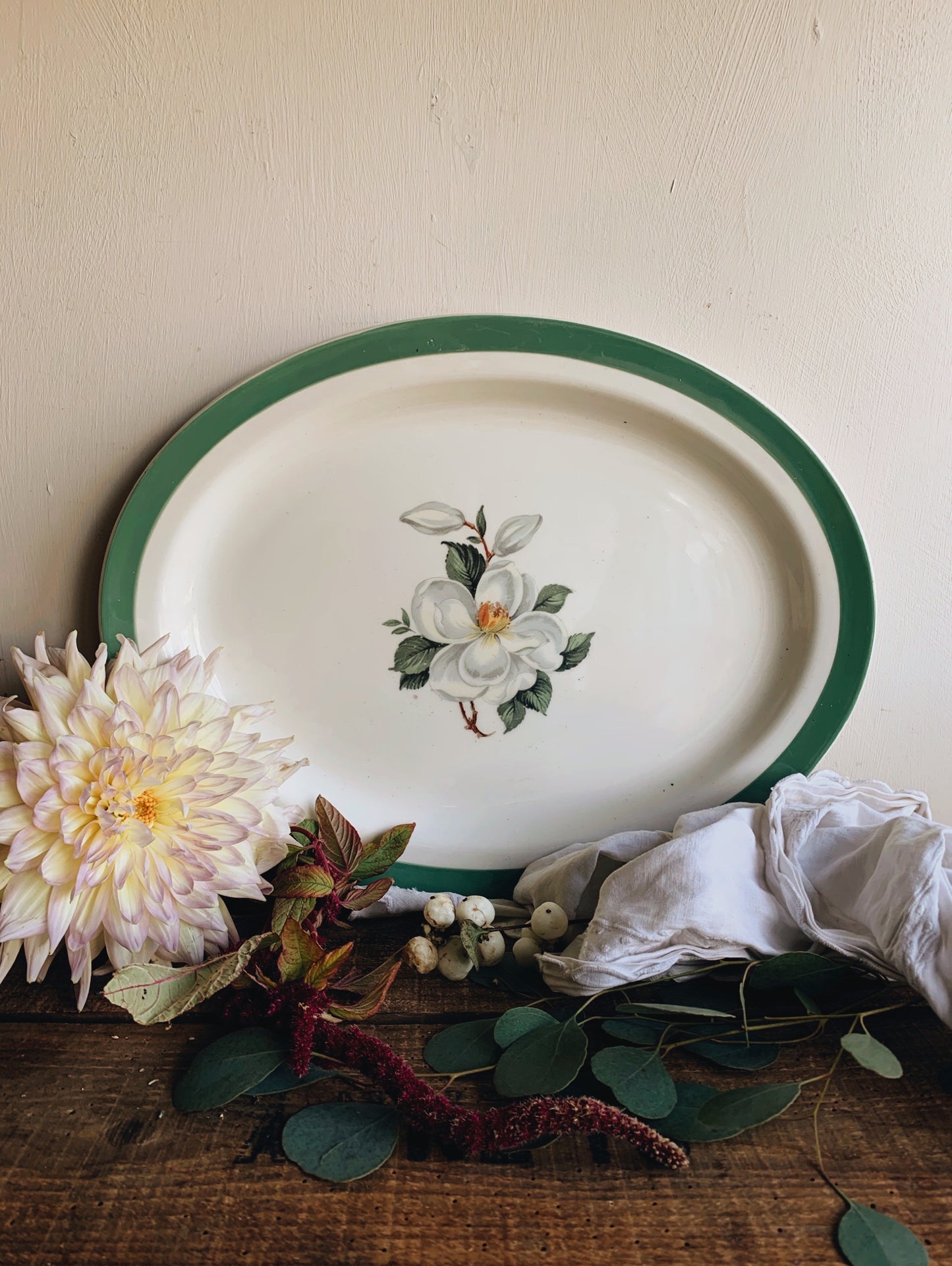 Vintage Large Woods & Sons Floral Platter Dish (UK Shipping only)
