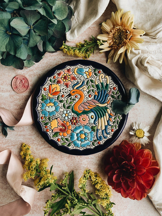 Rustic Hand~painted Bird Plate