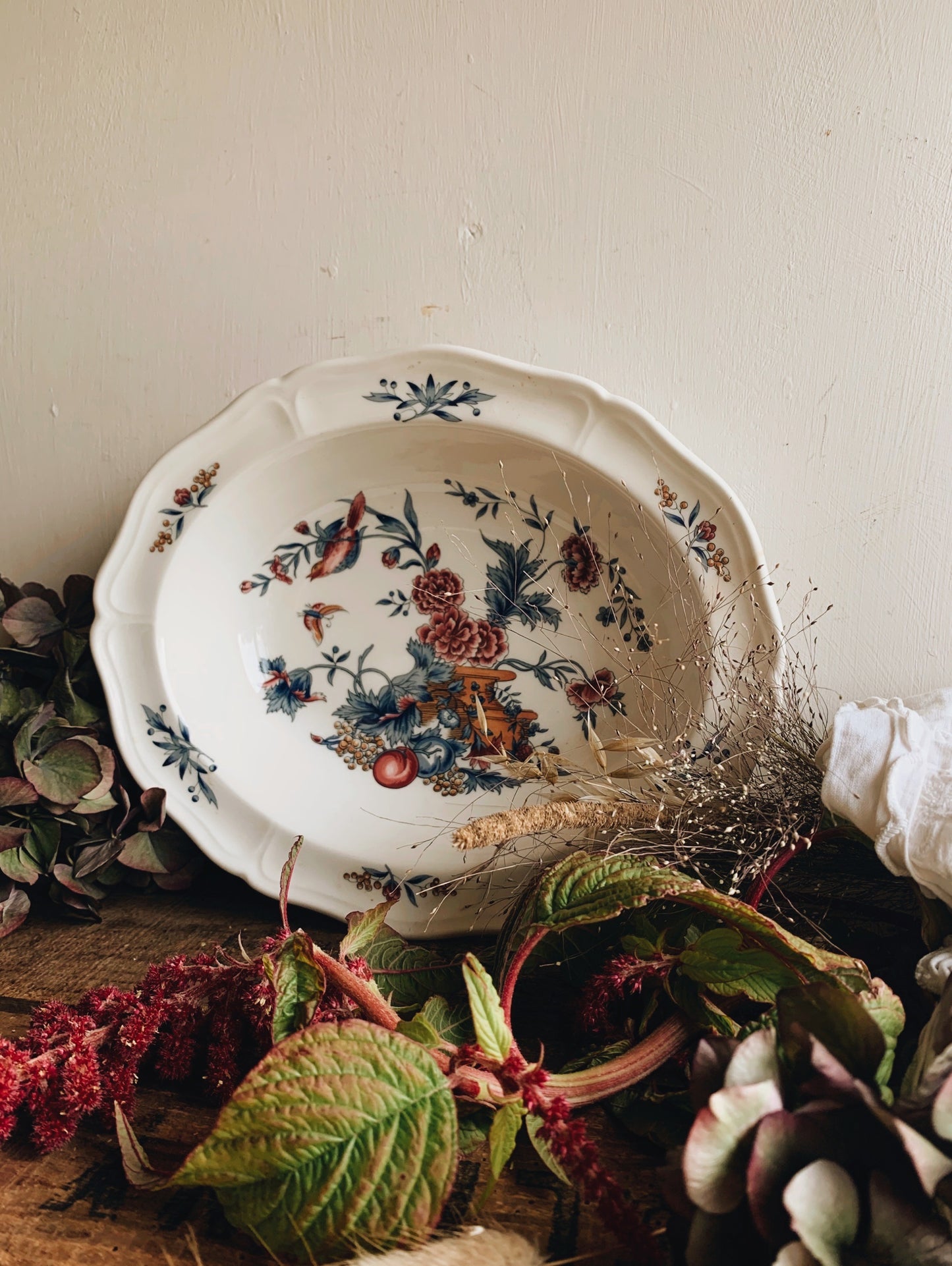 Vintage Decorative Floral & Bird Wedgwood Dish