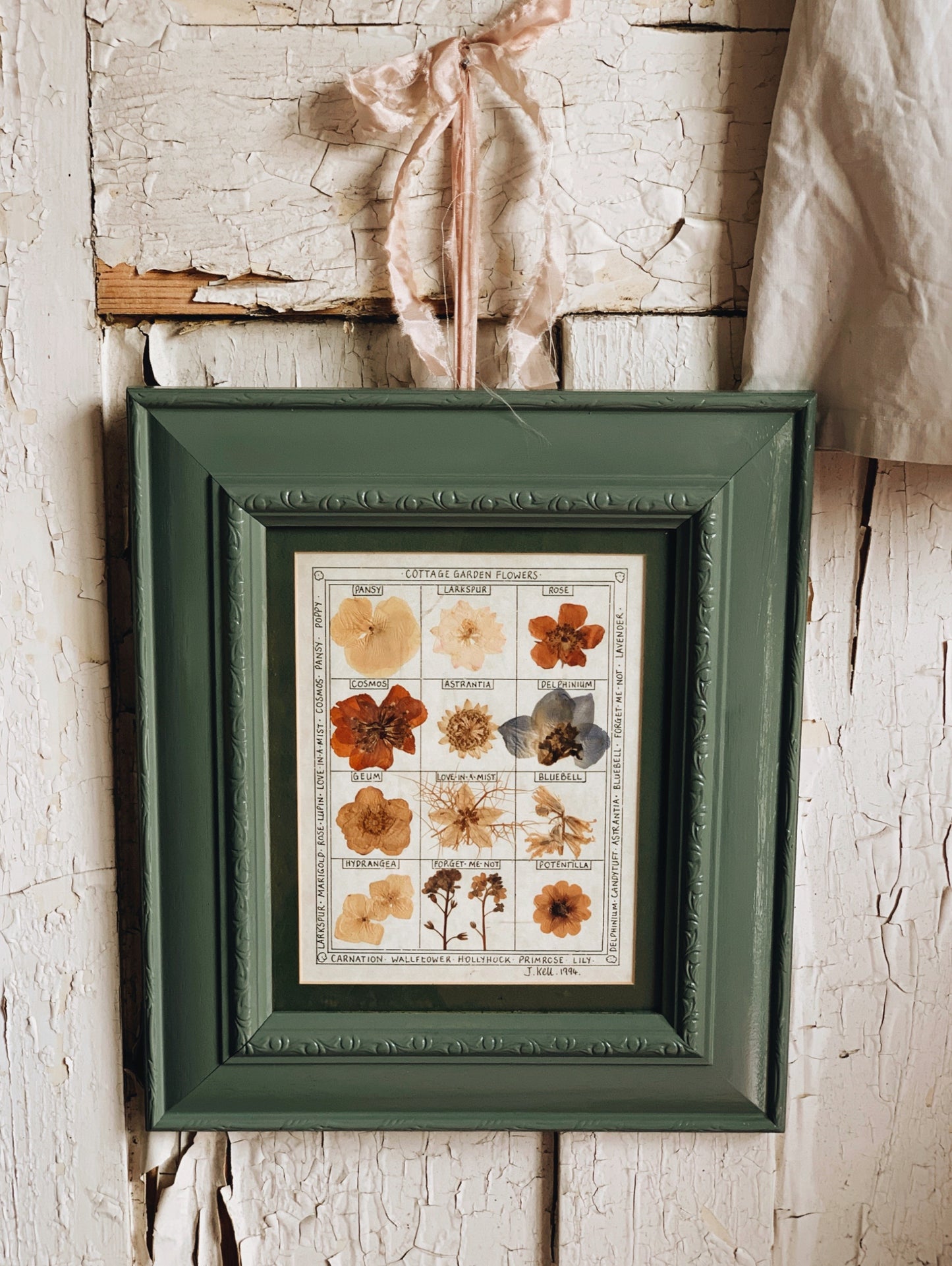 Vintage Dried Flowers in Frame (signed 90’s)