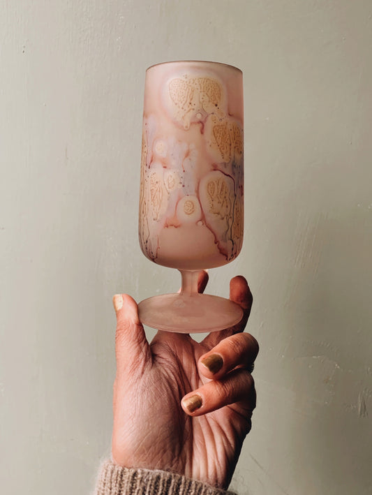 Vintage Marble Blown Glass Vase