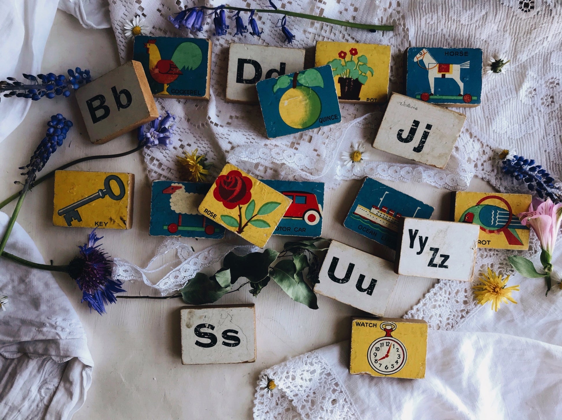Retro Wooden Alphabet and Illustrations (sold separately) - Stone & Sage 