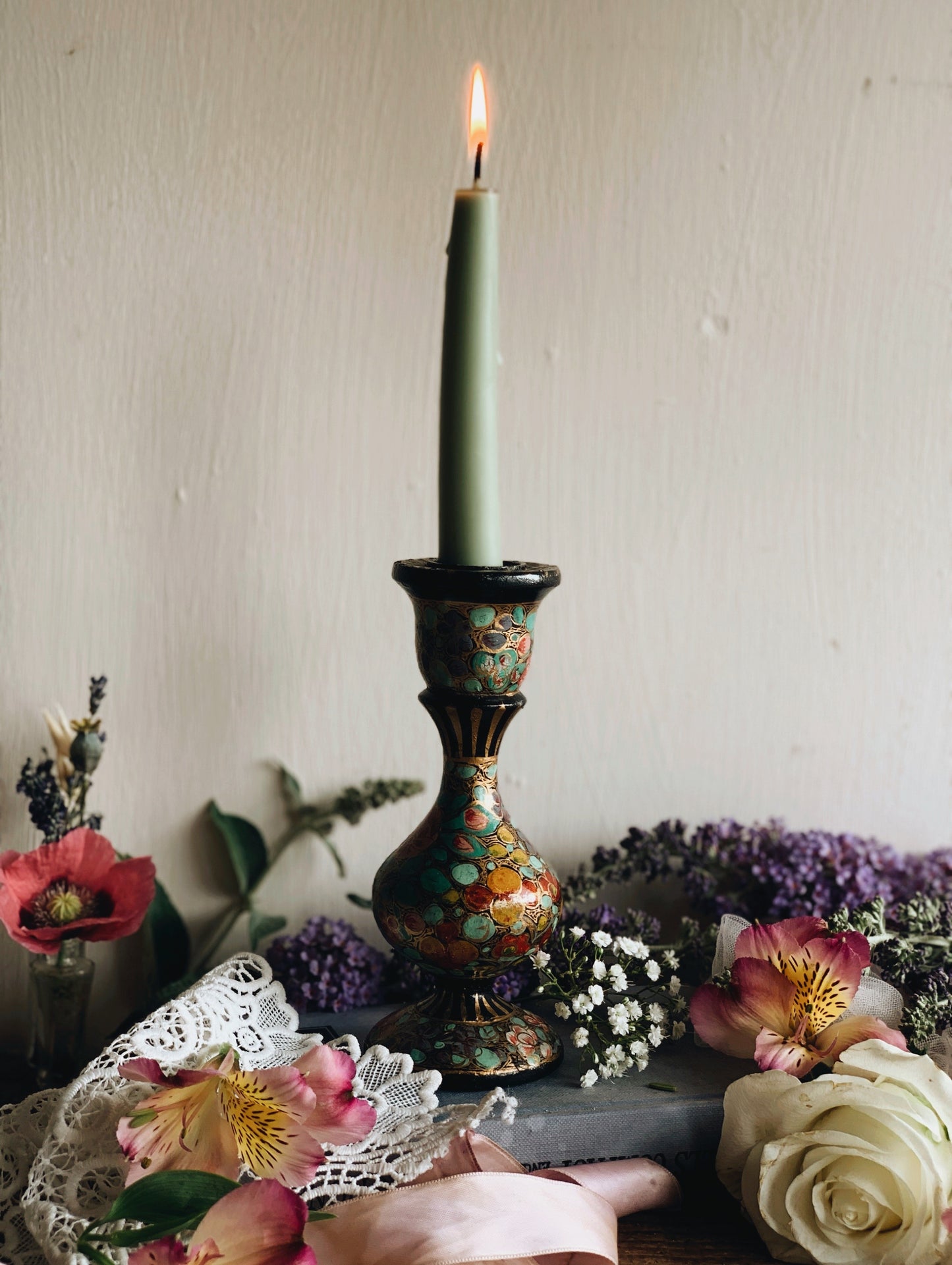 Vintage Kashmiri Candle Stick