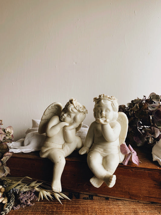 Two Vintage Porcelain Cherubs