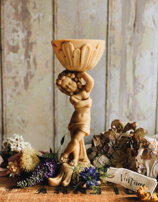 Vintage Cherub Resin Sculpture