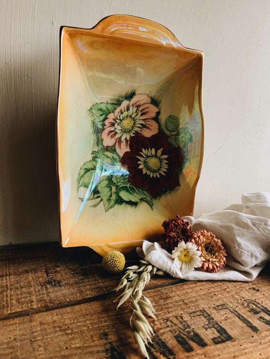 Vintage Royal Winton Floral Iridescent Vase / Dish