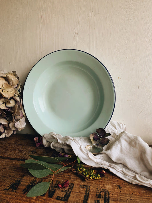 Vintage Green / Blue Enamel Bowl