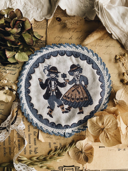 Vintage Dutch Embroidery Doily