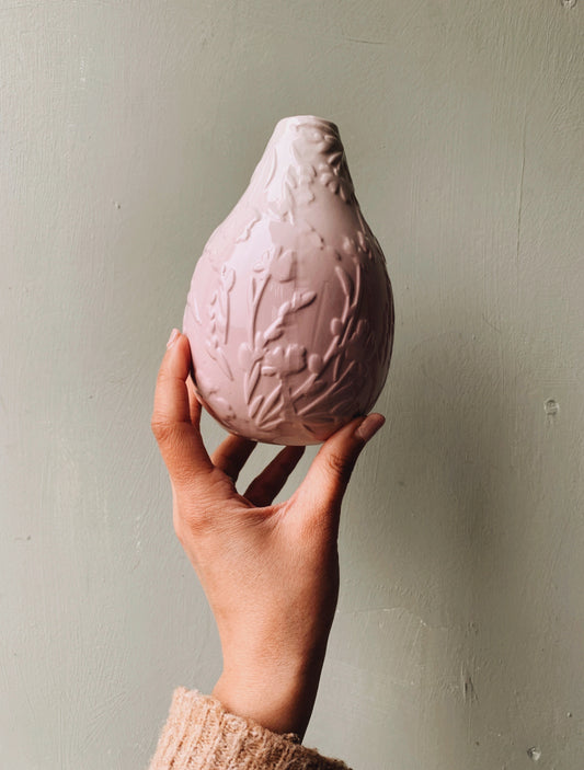 Rustic Floral Ombré Pink Floral Vase