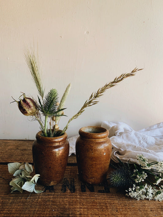 Two Vintage Salt Glazed Ink~pots