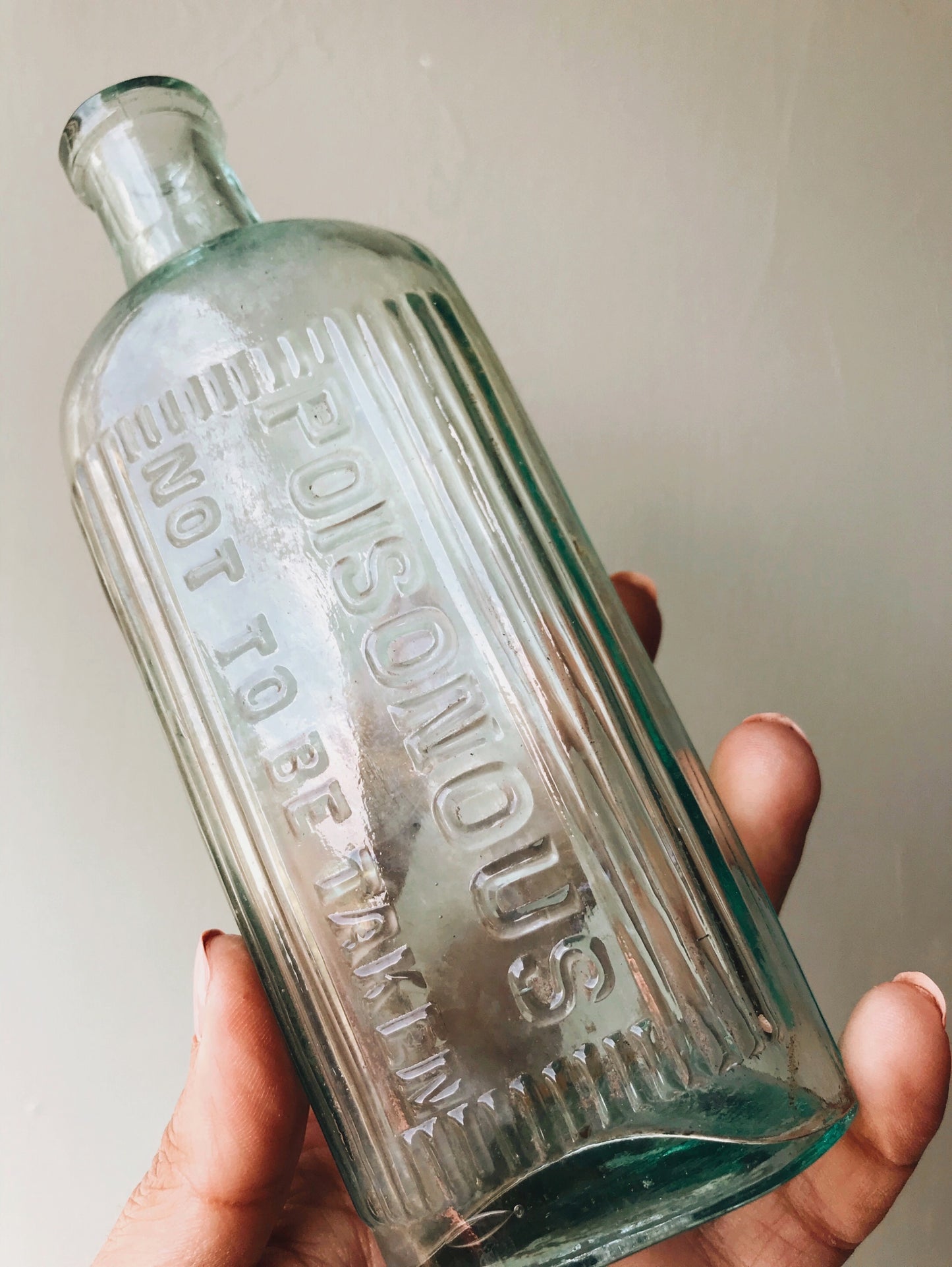 Large Antique Poisonous Apothecary Bottle