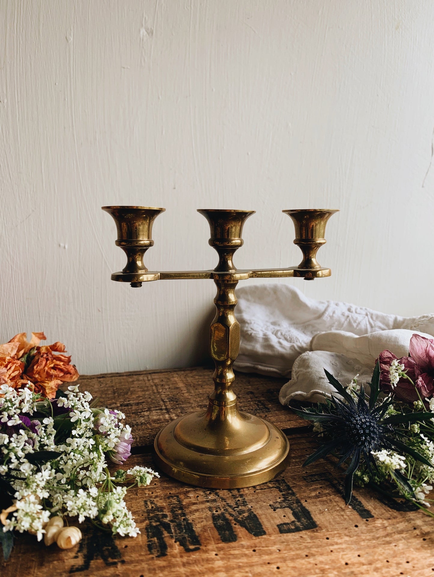 Vintage Brass Candle Holder