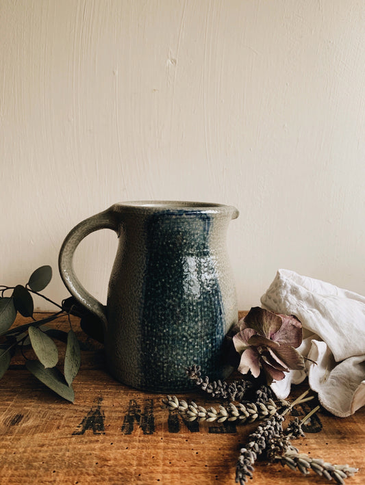 Vintage Blue & Cream Salt Glaze Jug