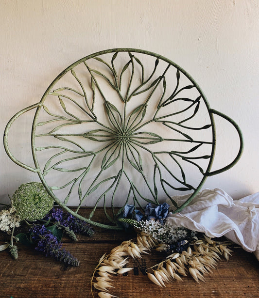Vintage Green Metal Basket