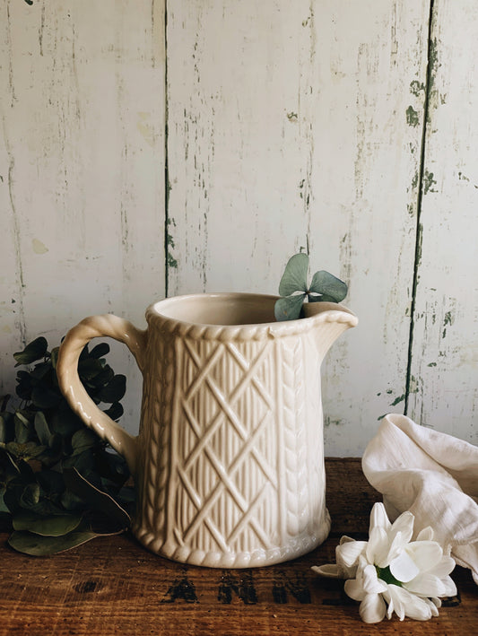 Antique Stamped Howard’s White Woven Jug