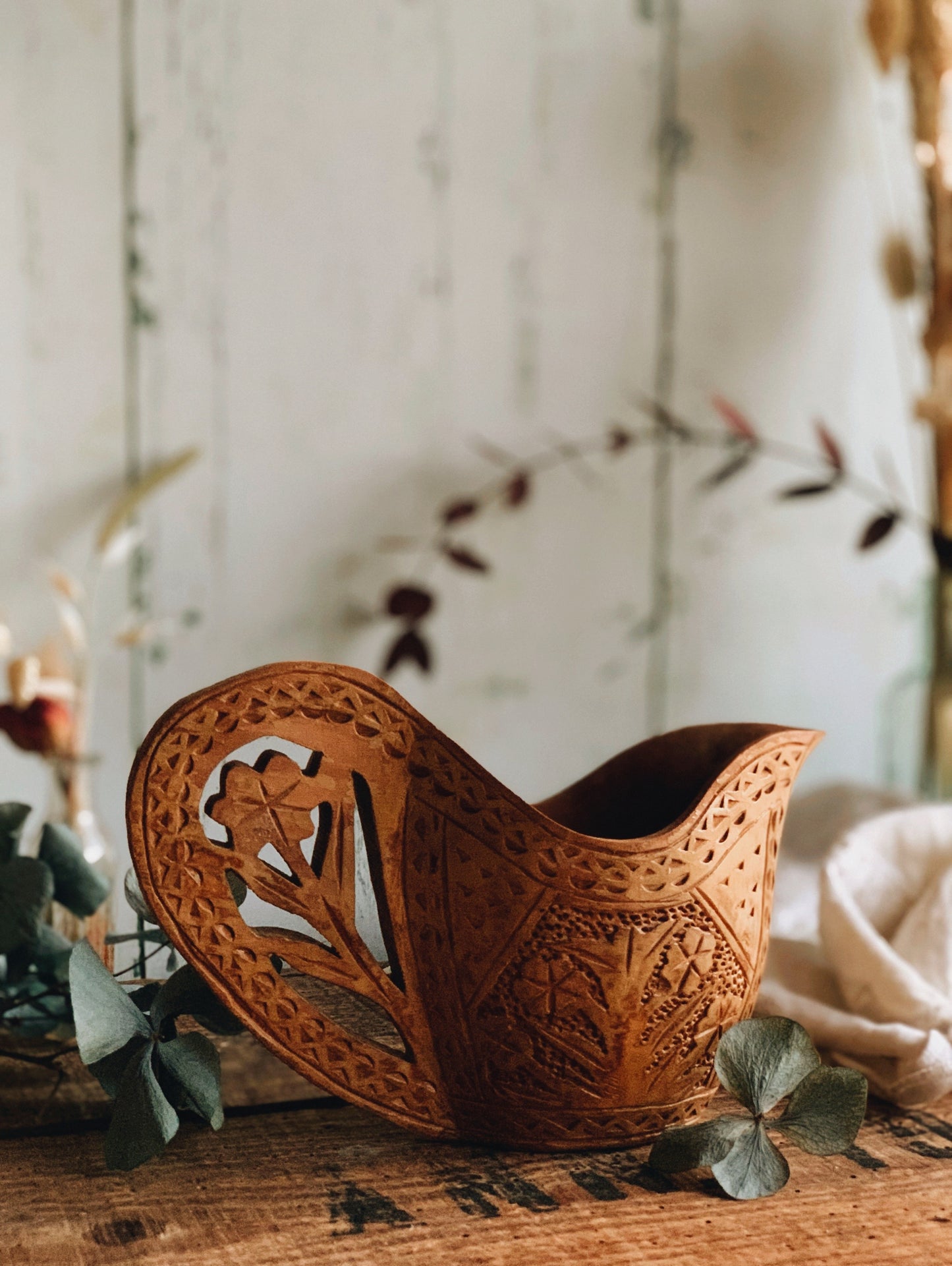 Rustic Decorative Wooden Jug