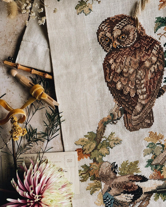 Large Vintage Bird Tapestry