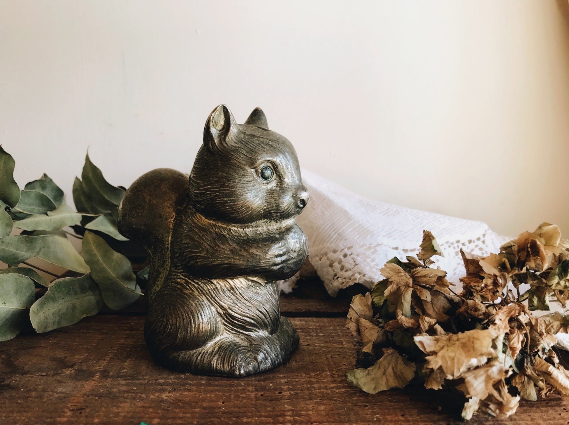 Antique Squirrel Money Pot - Stone & Sage 