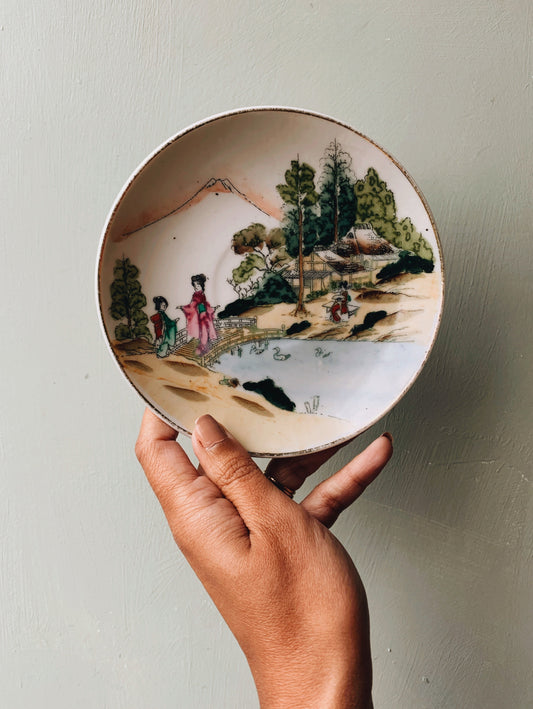Vintage Oriental Narrative Saucer (two available)