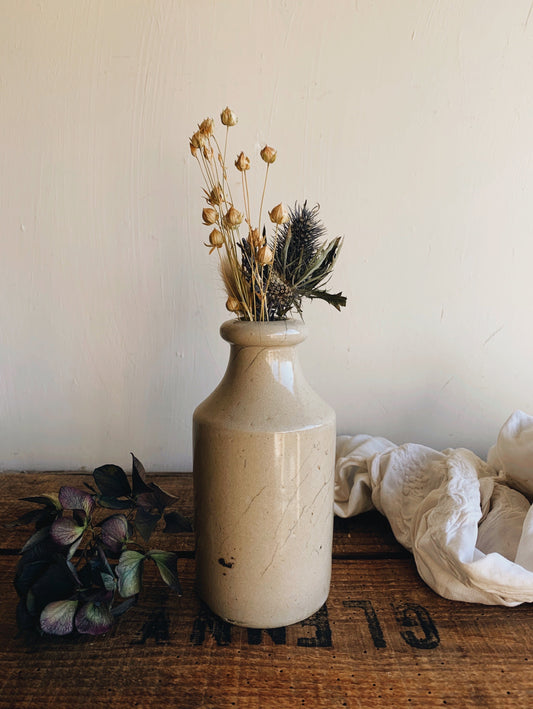Large Antique 1890’s Stone Bottle (crazing)