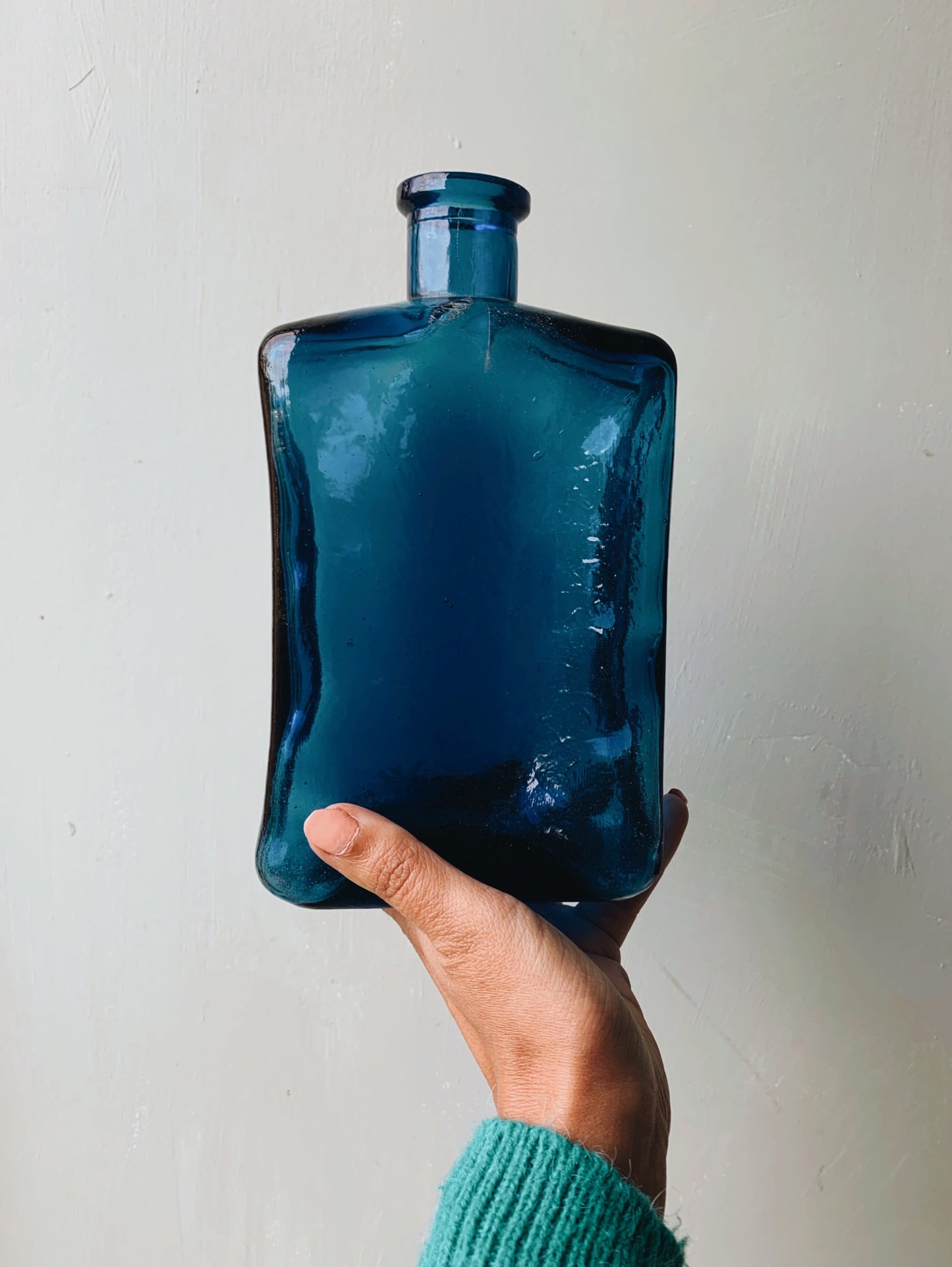 Vintage French Large Blue Bottle