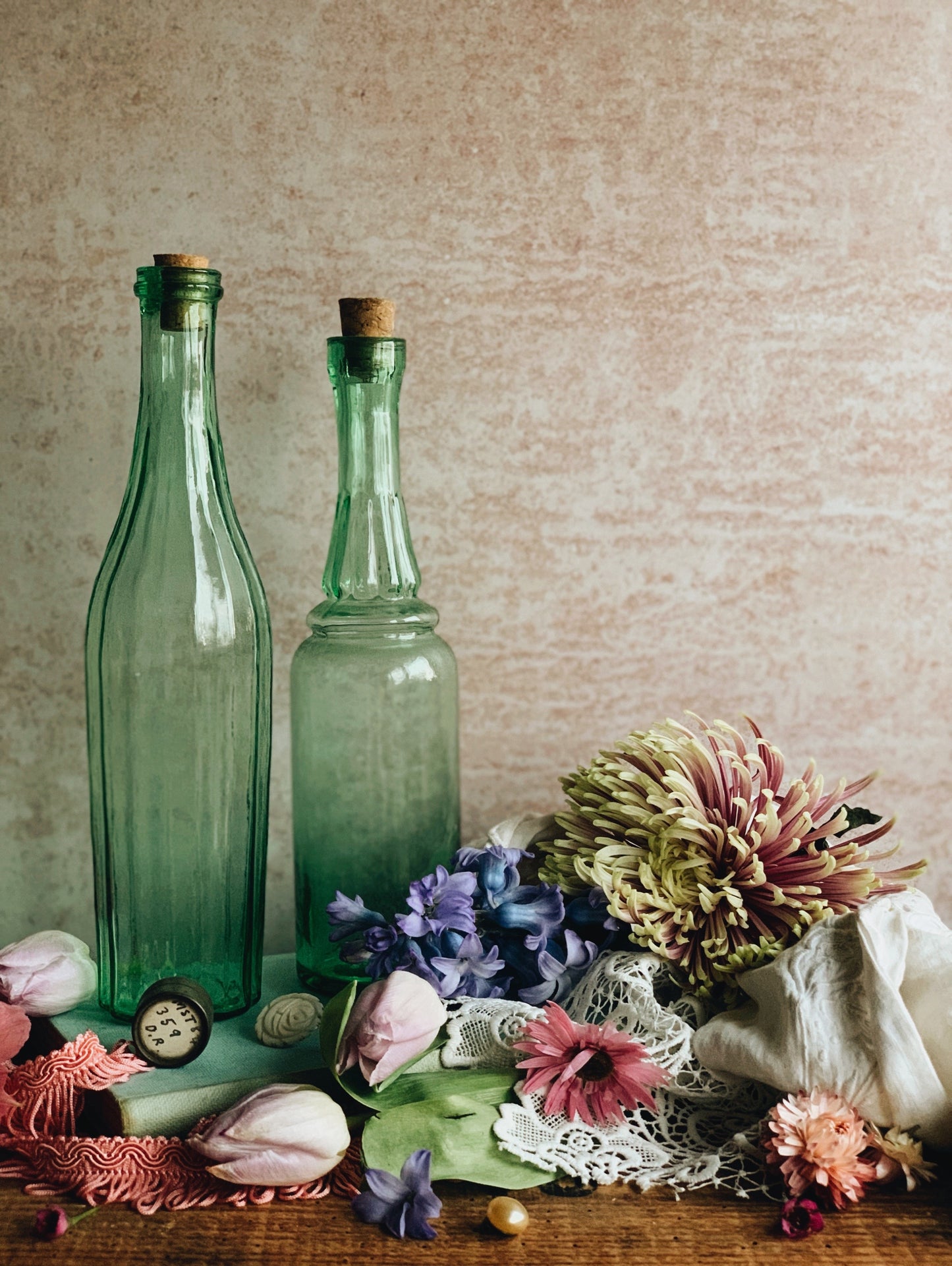 Two Vintage Green Bottles