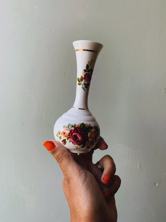 Vintage Fine China Rose Bud Vase