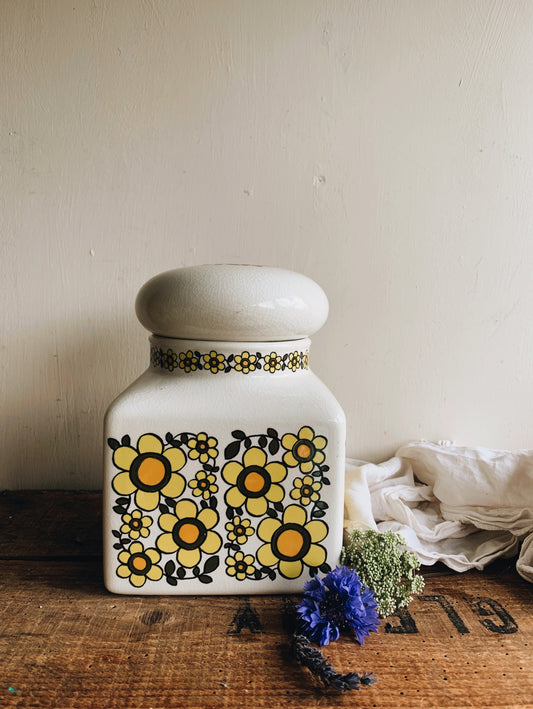 Large Retro Daisy Taunton Vale Ceramic Jar