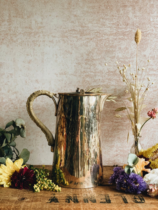 Vintage Coffee Pot with Swivel Lid & Rope Detailing