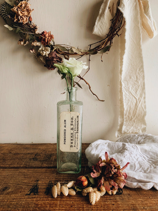 Antique Powered Alum Apothecary Bottle