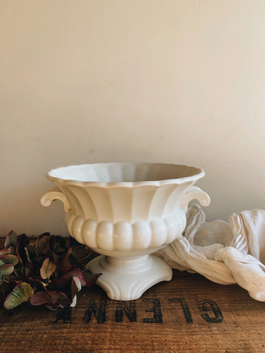 Vintage White Urn Planter