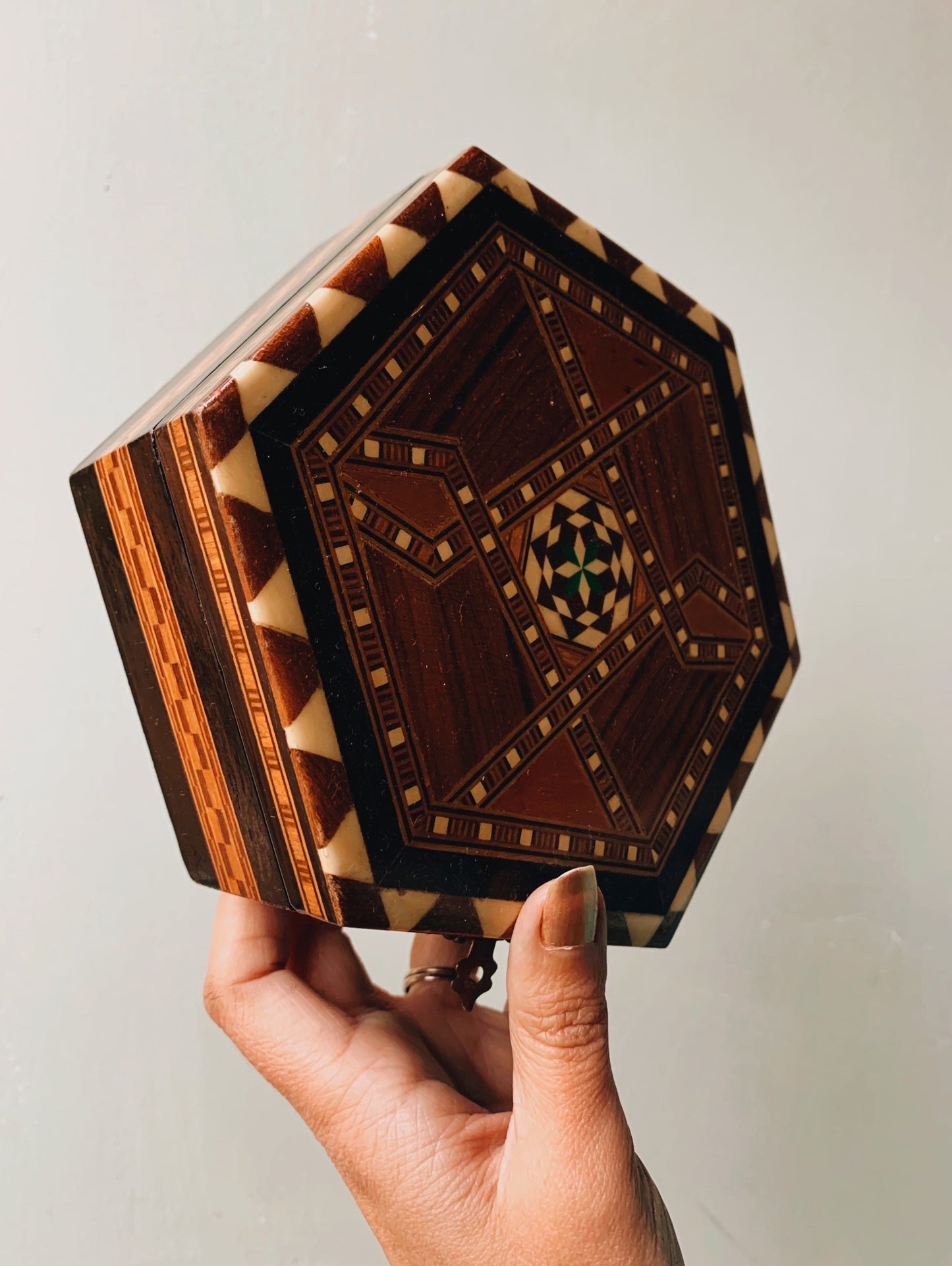 Vintage Wooden Parquet Decorative Box