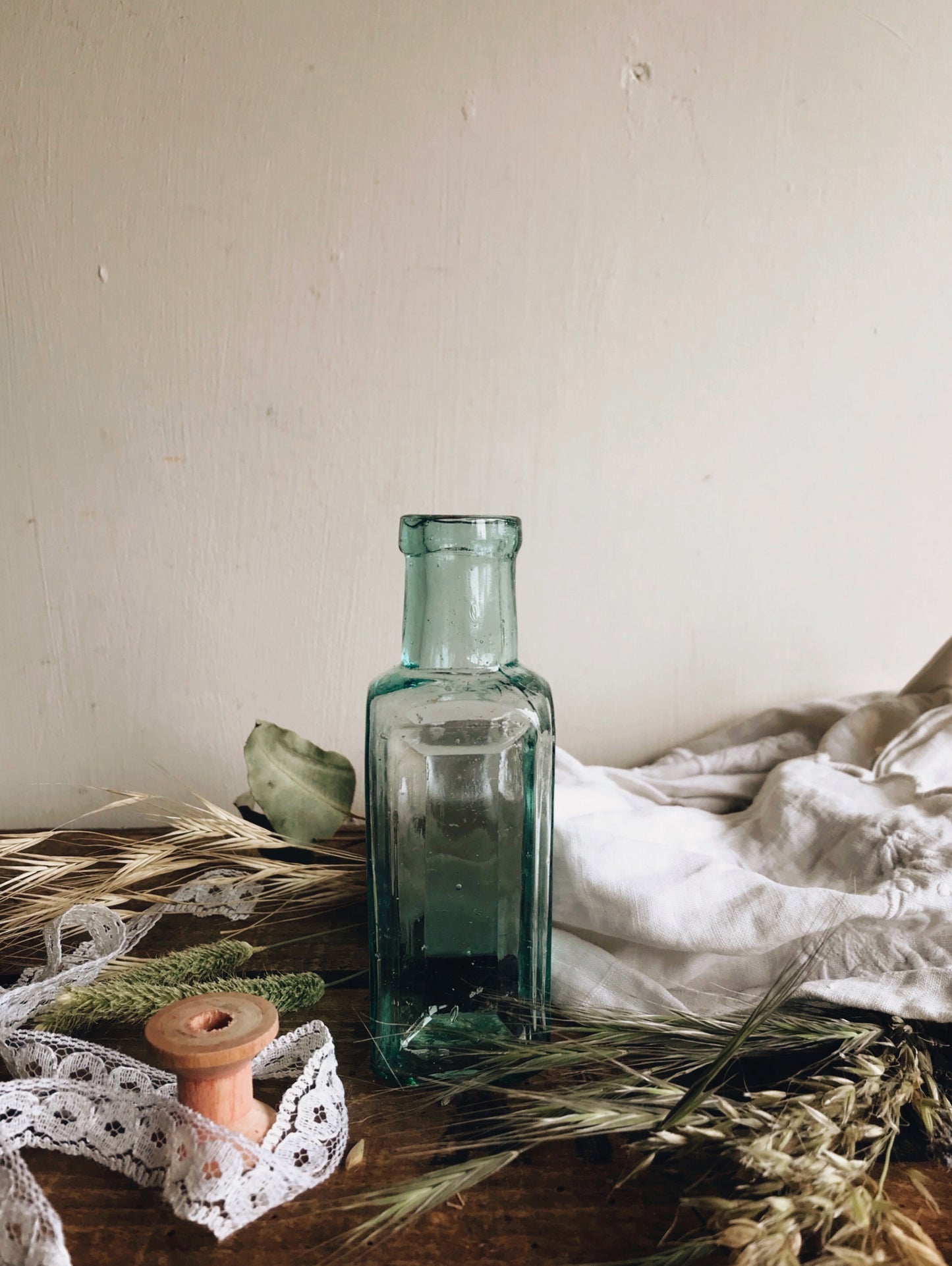 Antique Blue / Green Glass Bottle