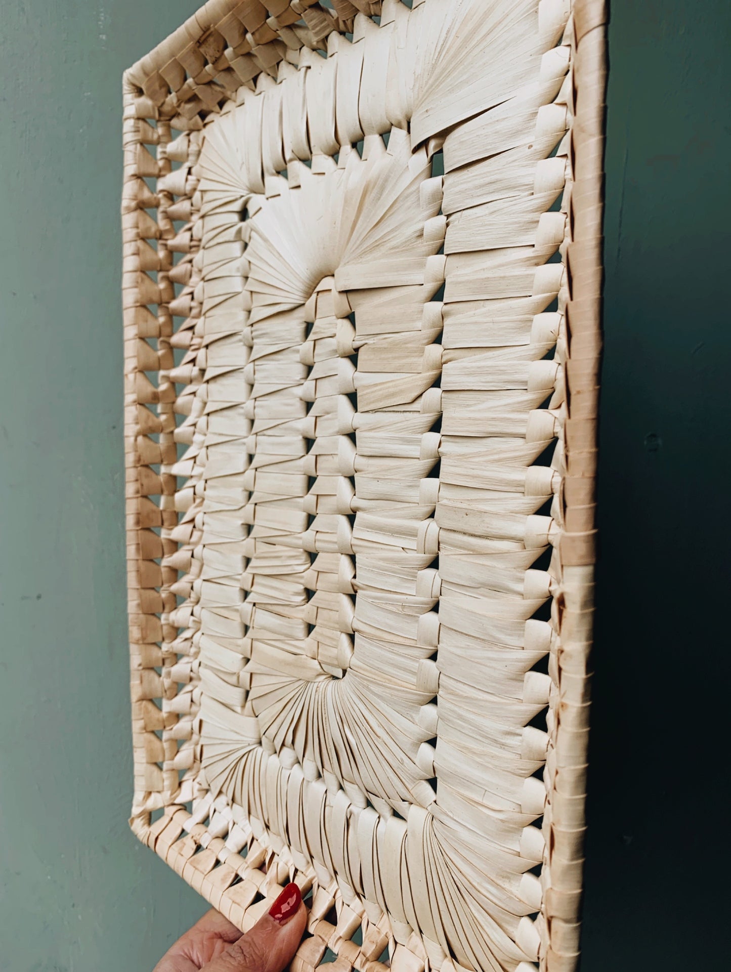 Rustic Hand~woven Wooden Basket Tray