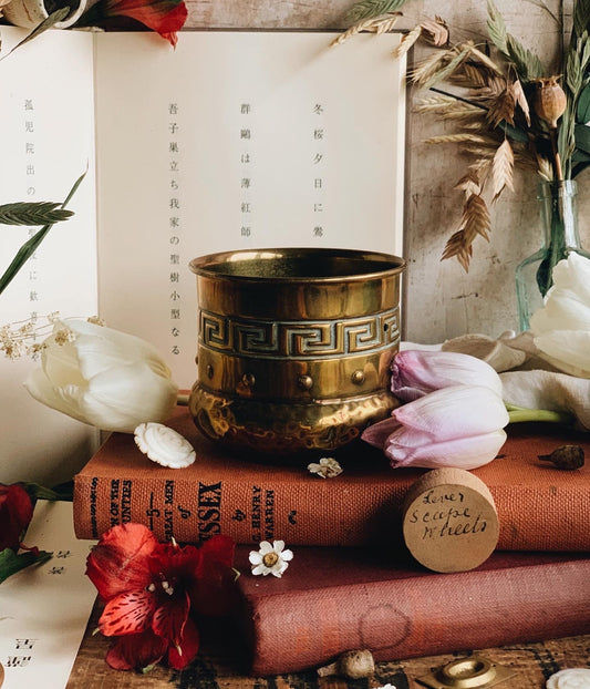 Vintage Brass Small Planter
