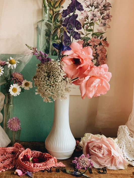 Vintage Milk Glass Vase