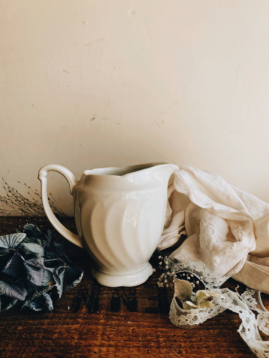 Vintage White Milk Jug