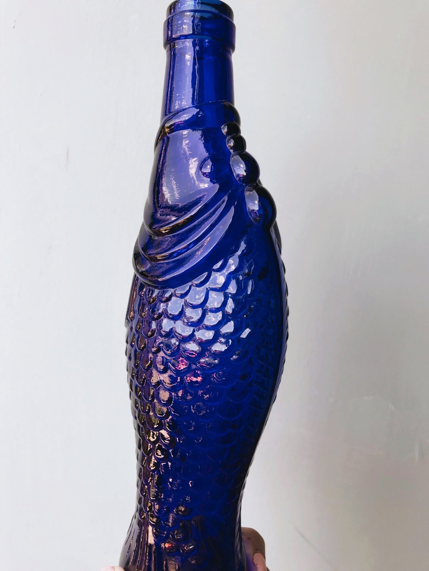 Vintage Cobalt Blue Poisson Bottle