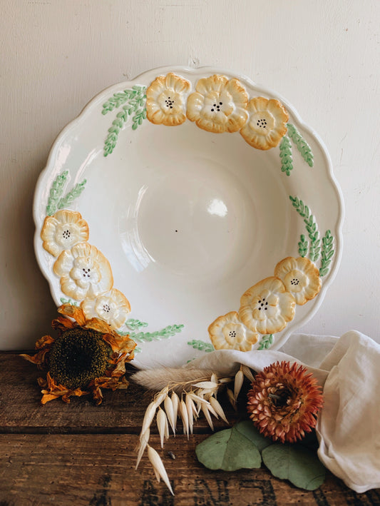 Vintage Floral Relief Bowl