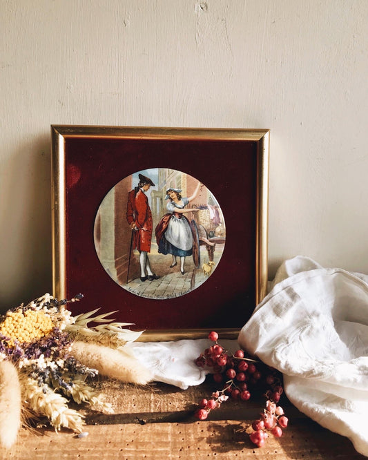 Vintage Staffordshire Vintage Enamel Illustration Artwork ~ 1