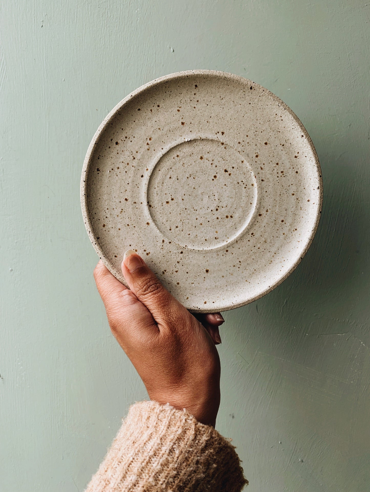 Rustic Hand~thrown Speckle Cup & Saucer (two sets available)