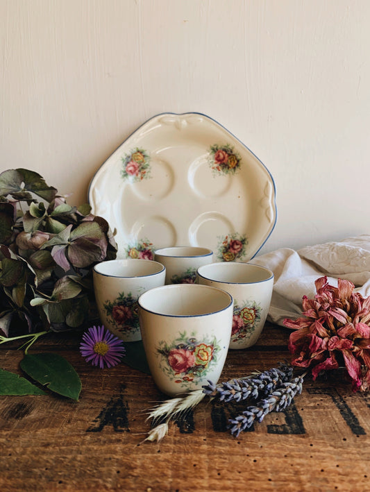 Vintage Rose Egg Cup Set
