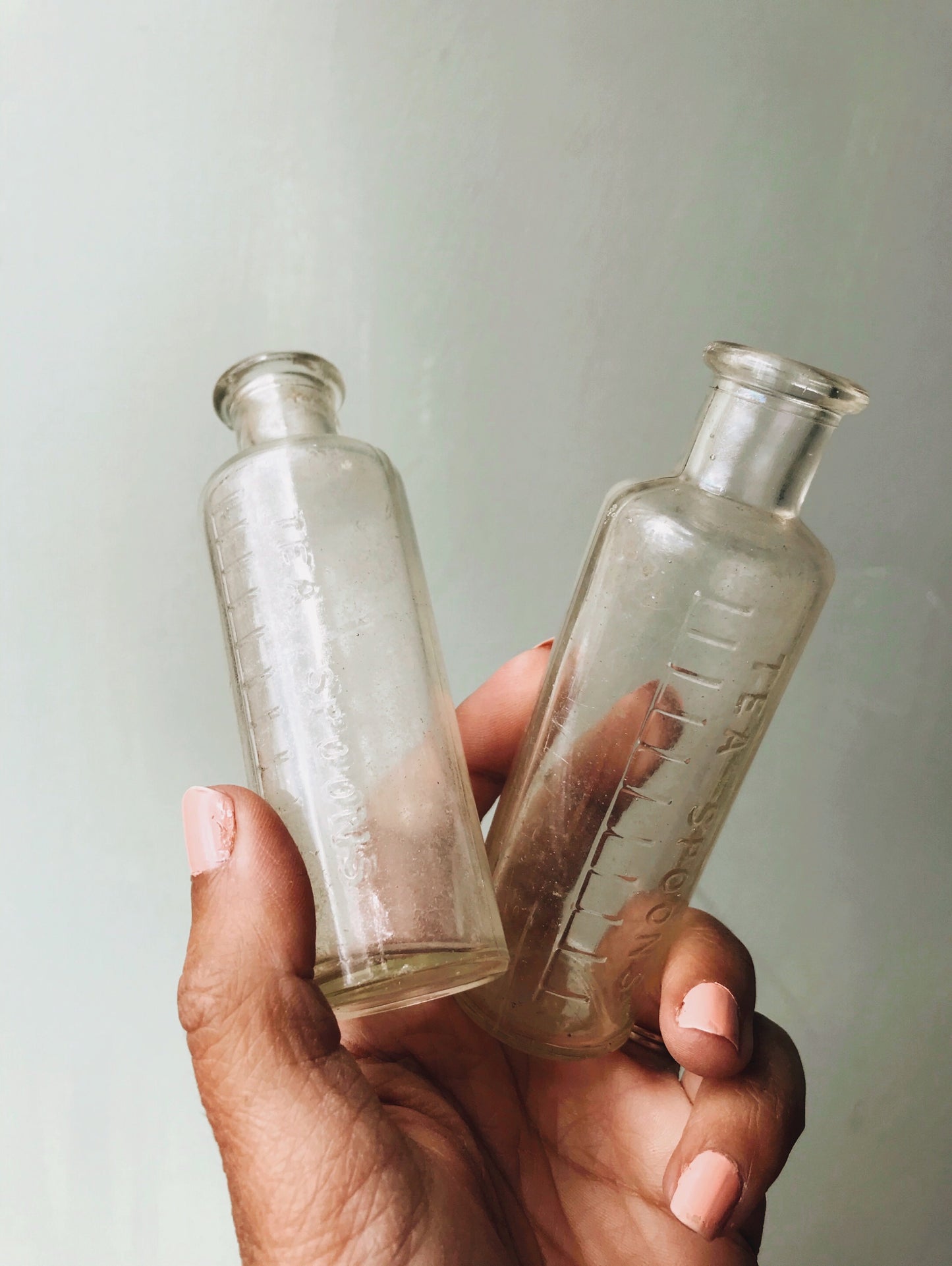 Two Apothecary Spoonful Measuring Bottles