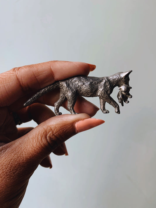 Vintage Fox & Kitten Ornament
