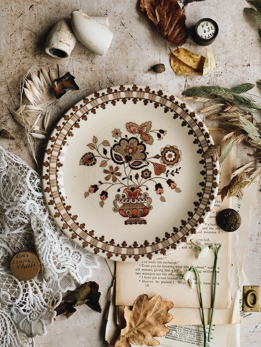 Retro Staffordshire Floral Plate